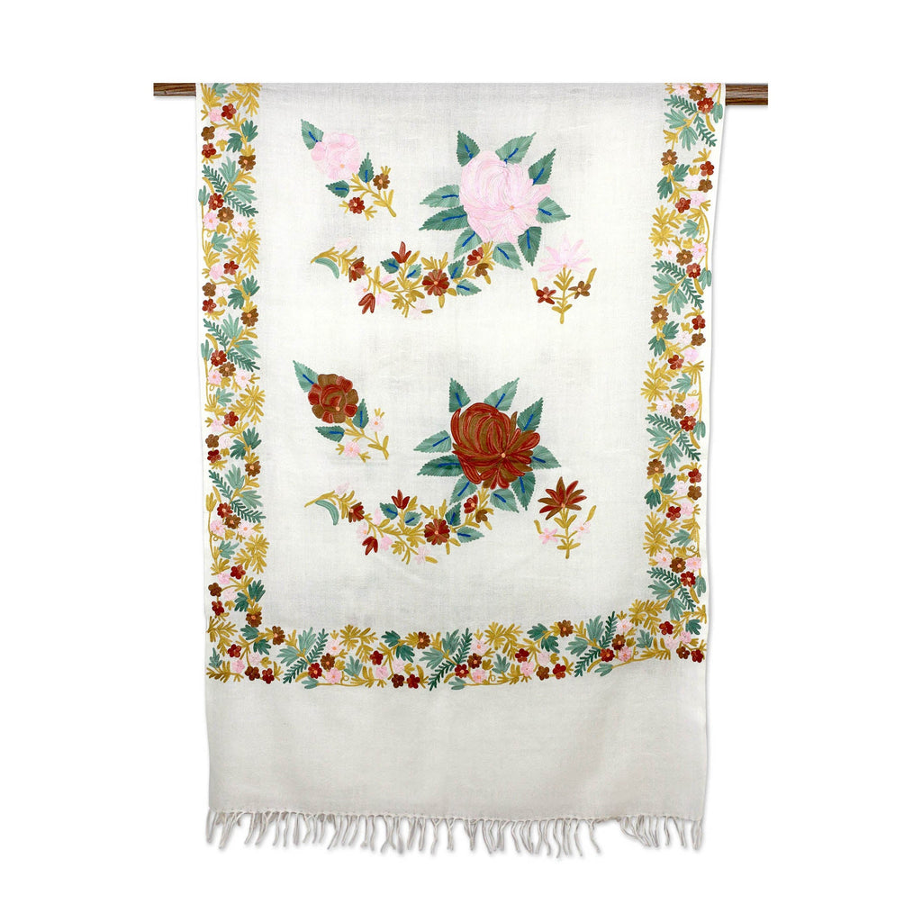 Floral Daydream Wool Shawl