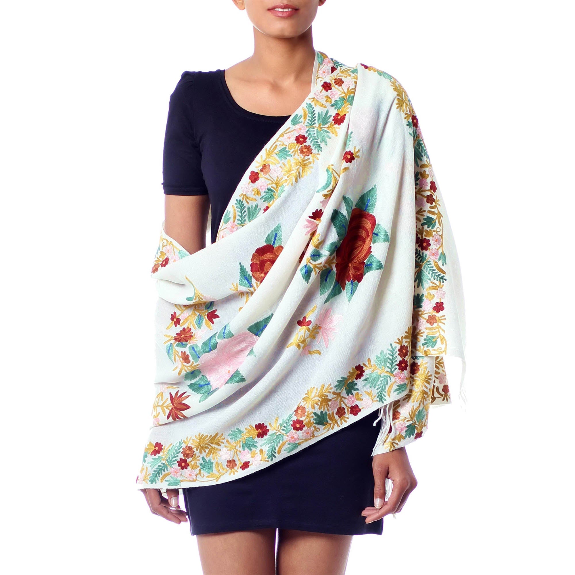 Floral Daydream Wool Shawl
