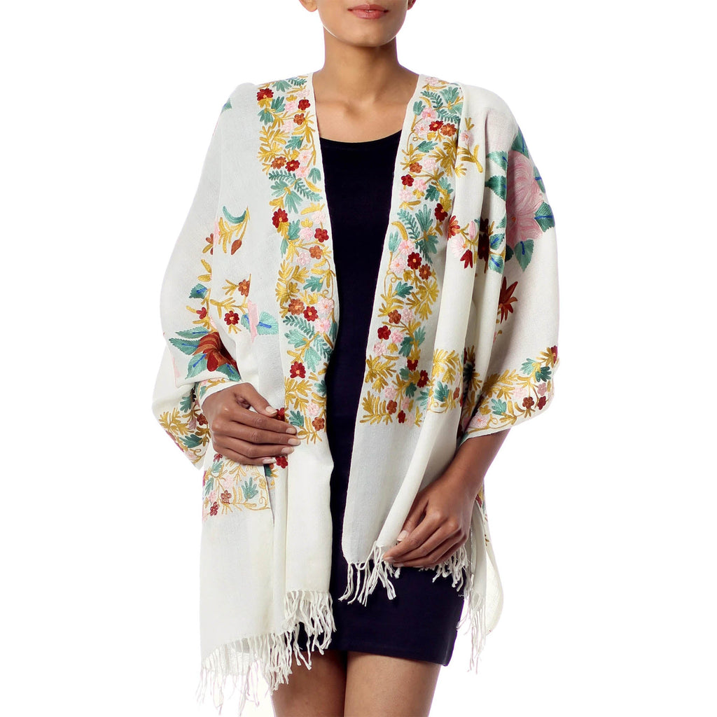 Floral Daydream Wool Shawl