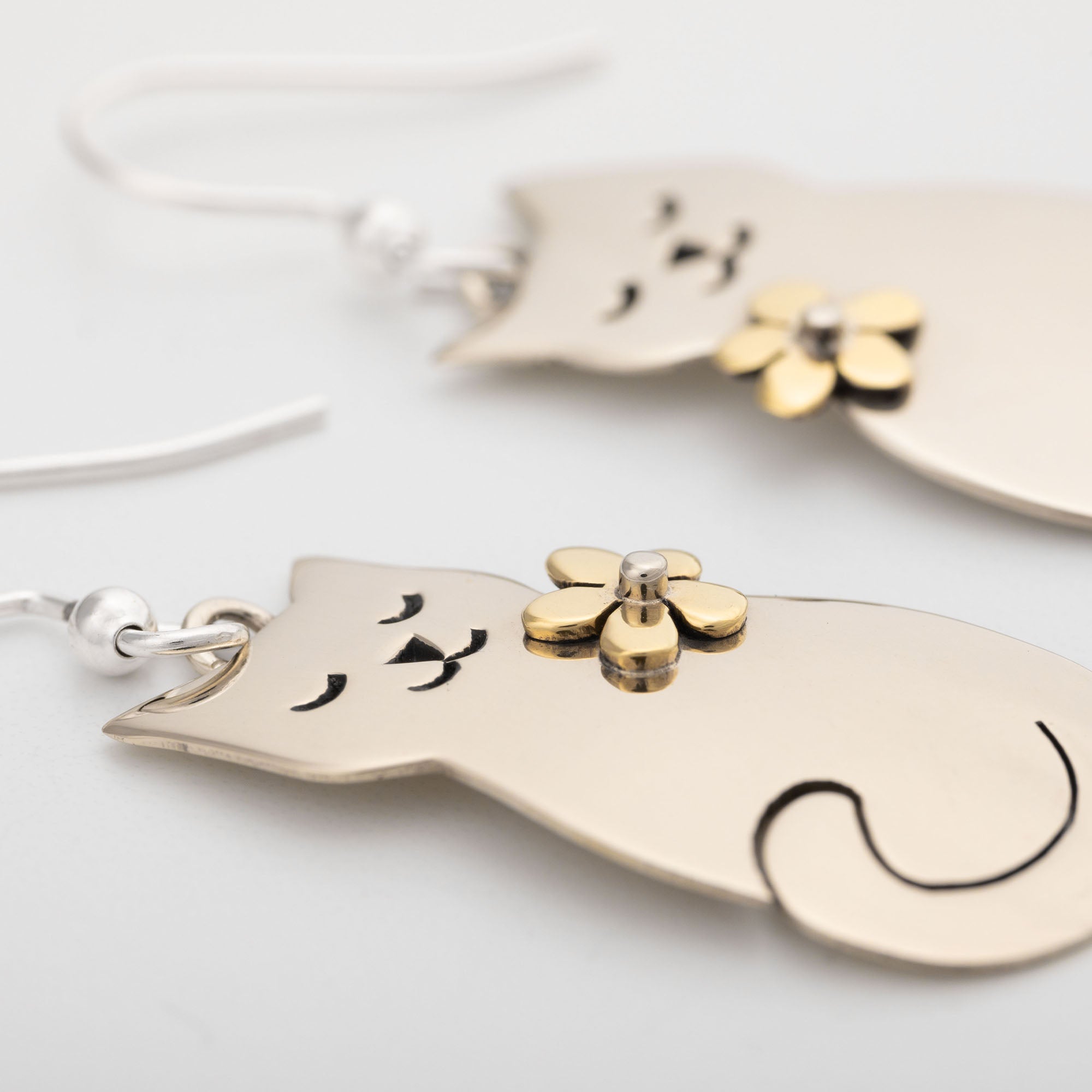 Cat & Dog Mixed Metal Earrings | Handmade, Fair Trade