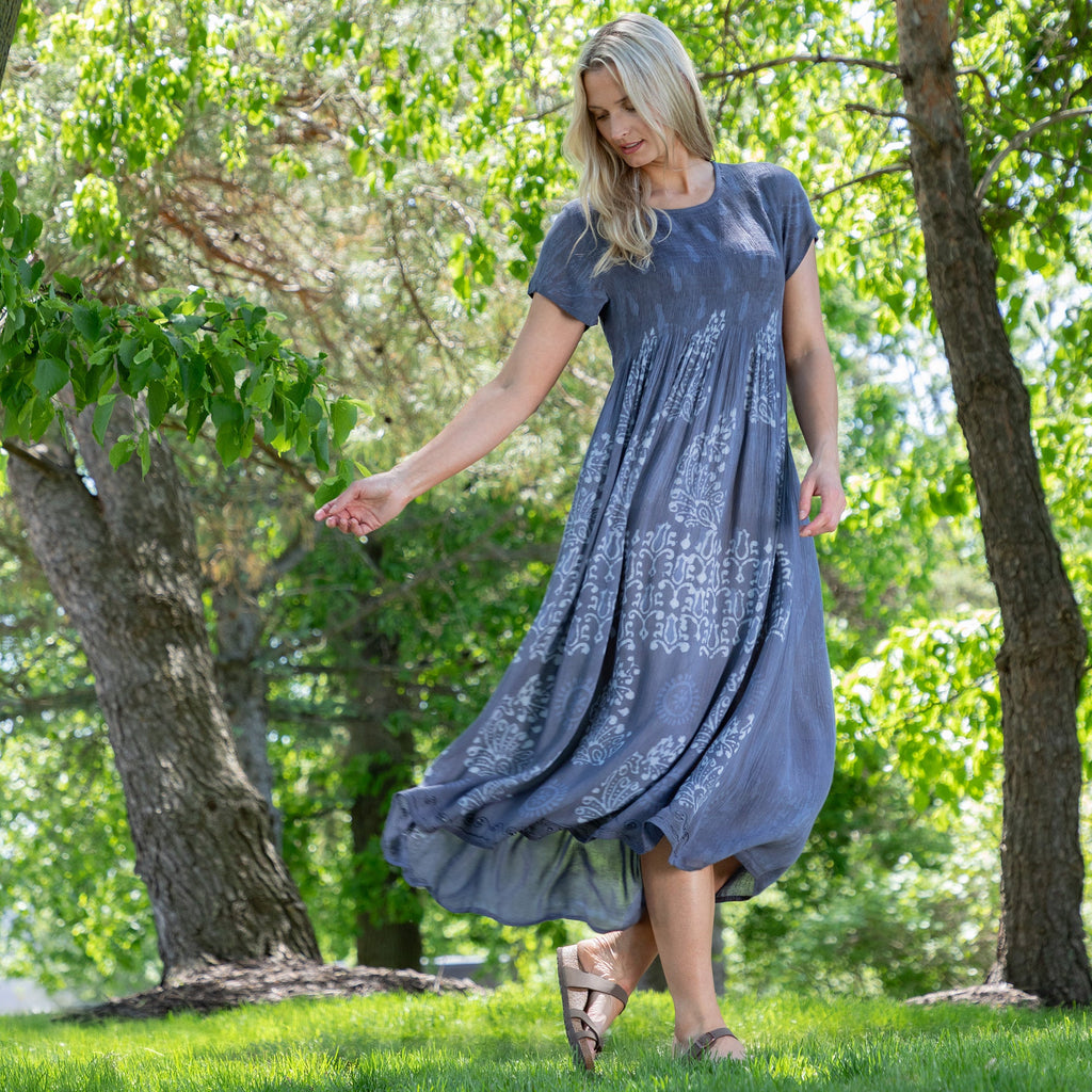 Paisley & Swirls Cap Sleeve Dress