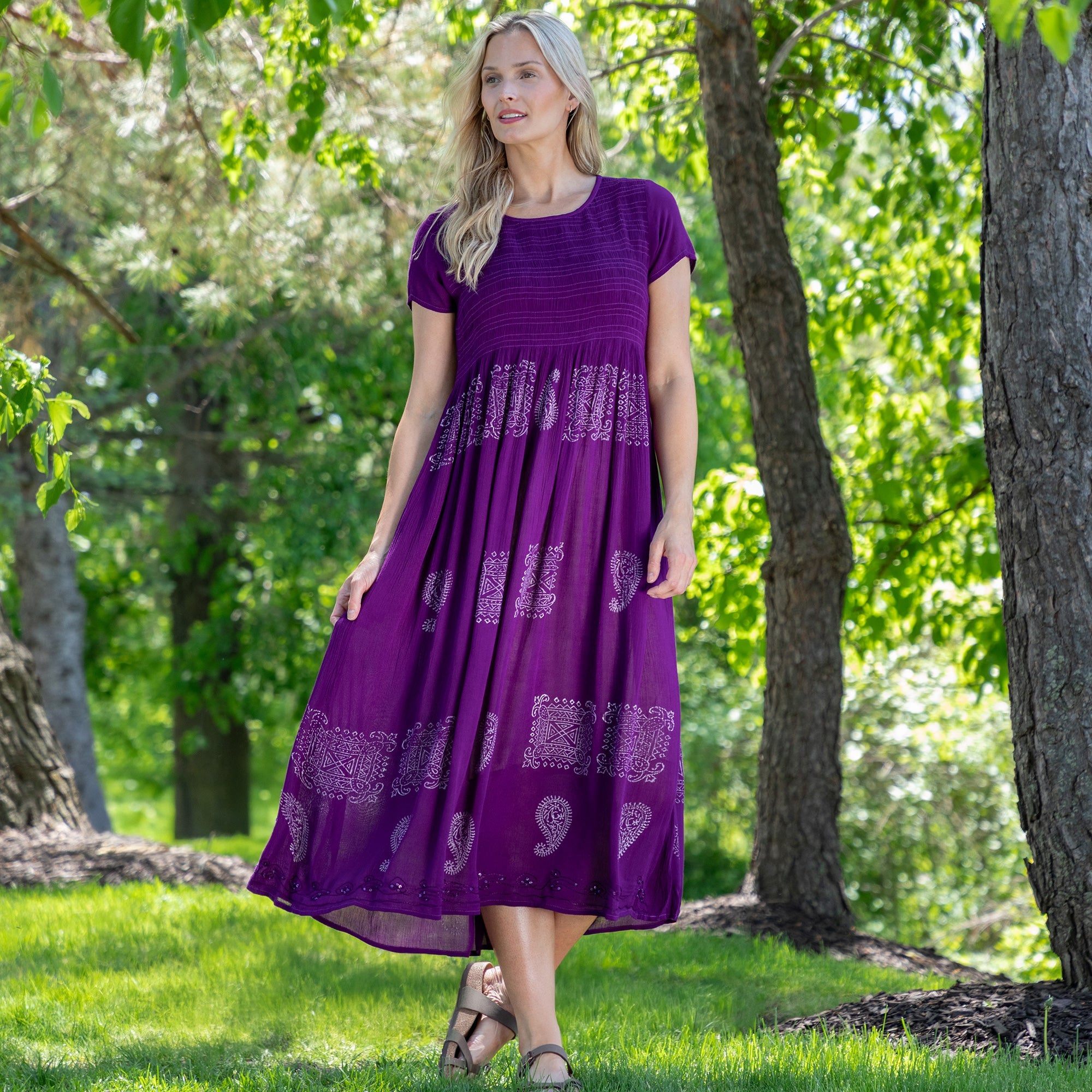 Paisley & Swirls Cap Sleeve Dress