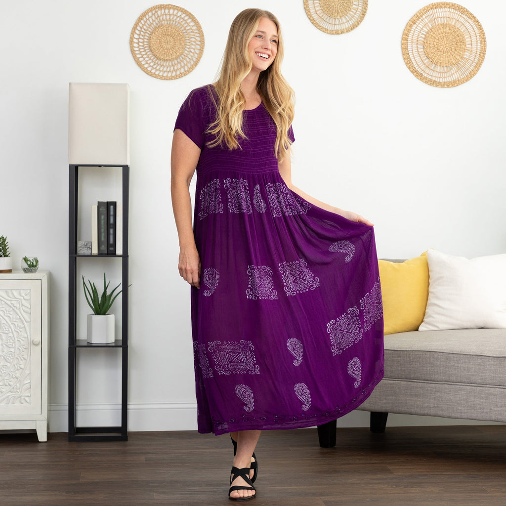 Paisley & Swirls Cap Sleeve Dress