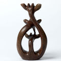 Hand-Carved Serpentine Stone Giraffe Family