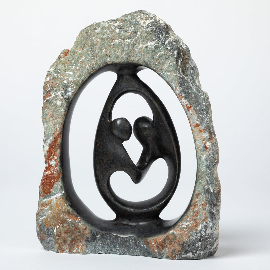 Hand-Carved Serpentine Stone Dancing Couple