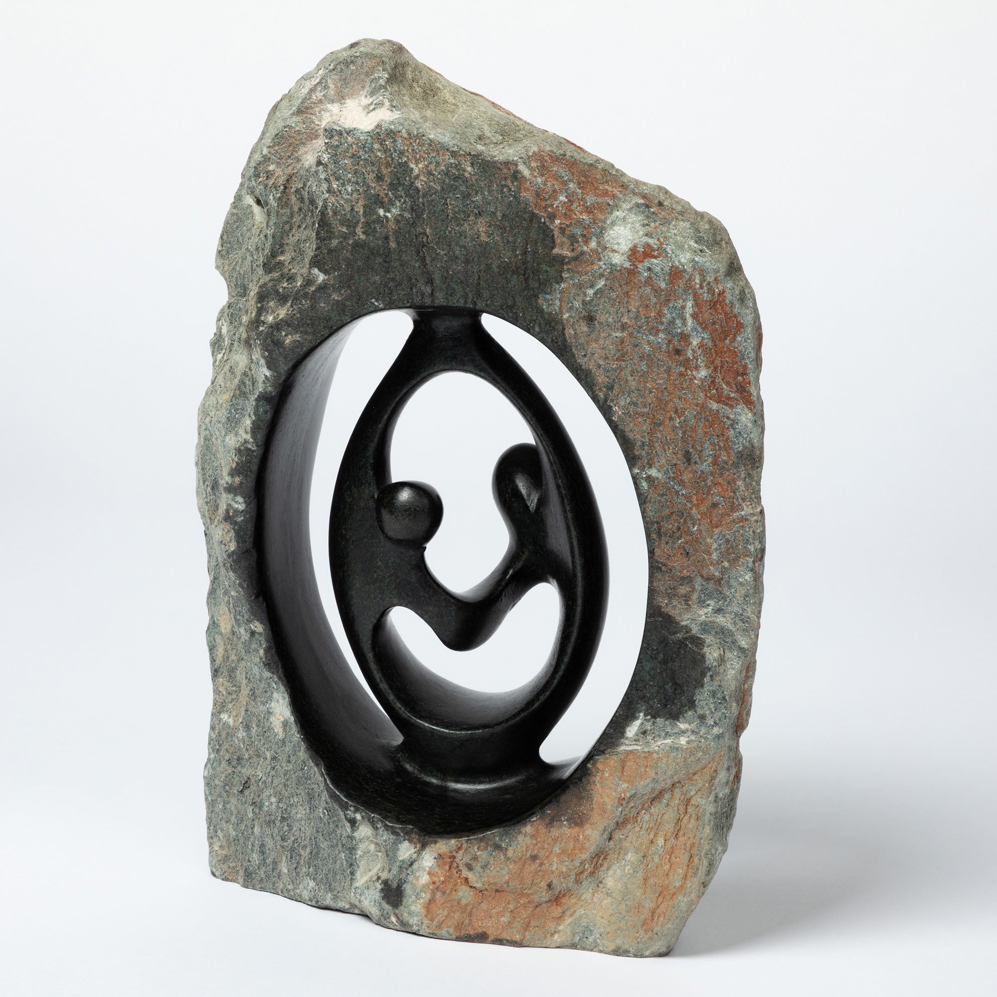 Hand-Carved Serpentine Stone Dancing Couple