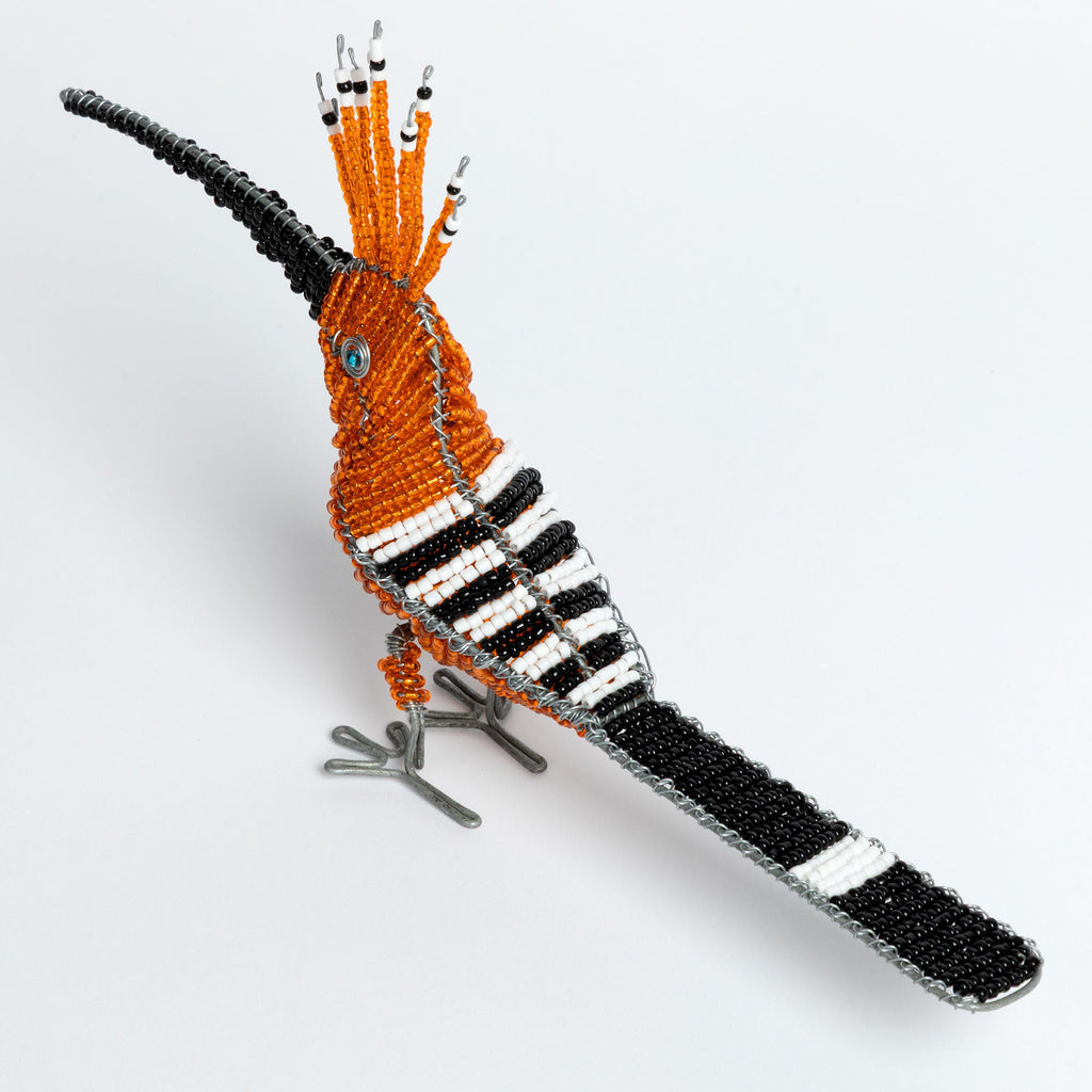 Hand-Beaded Funky Bird Figurine