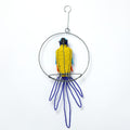 Hand-Beaded Swinging Parrot Decor