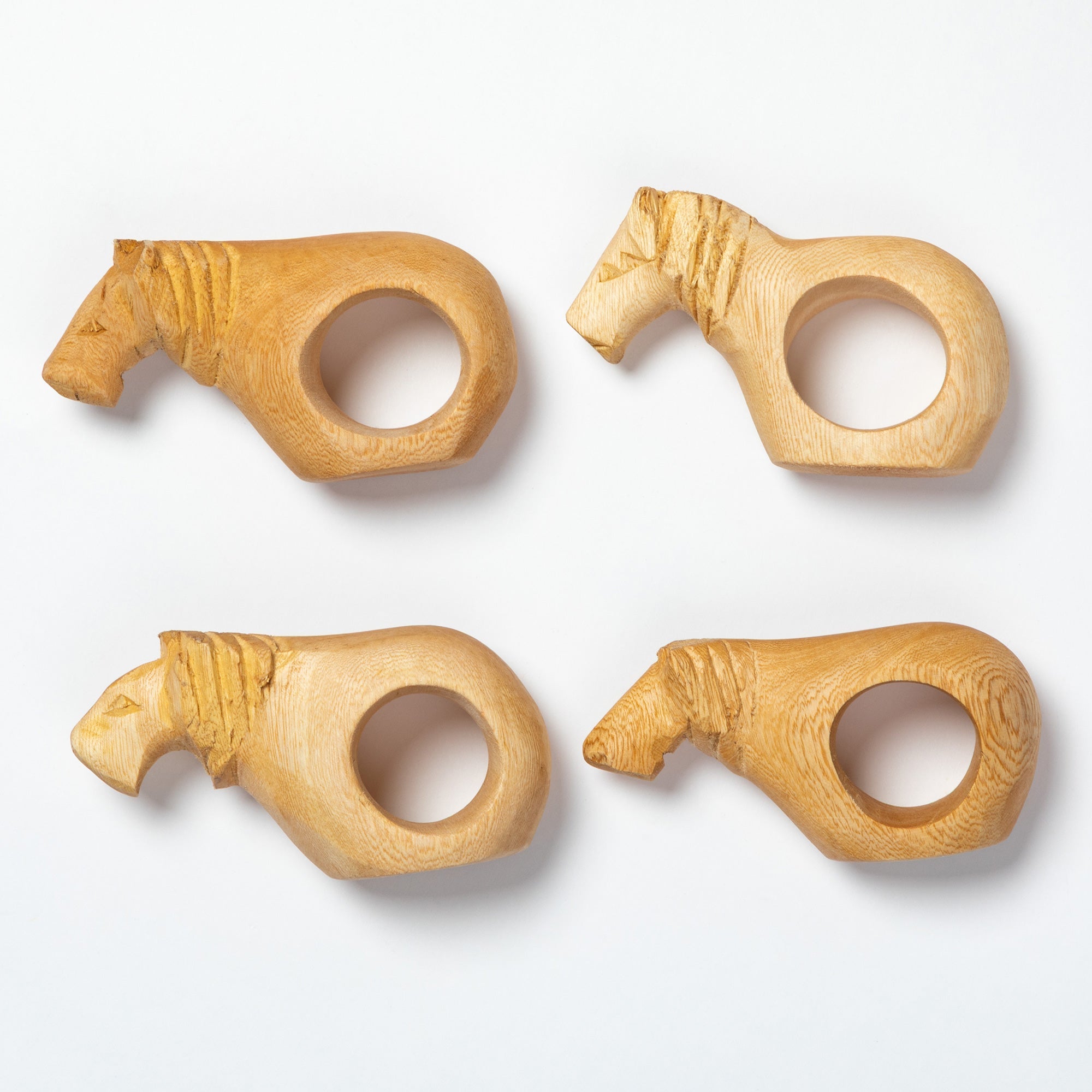 Wildlife Olive Wood Napkin Ring - Set of 4