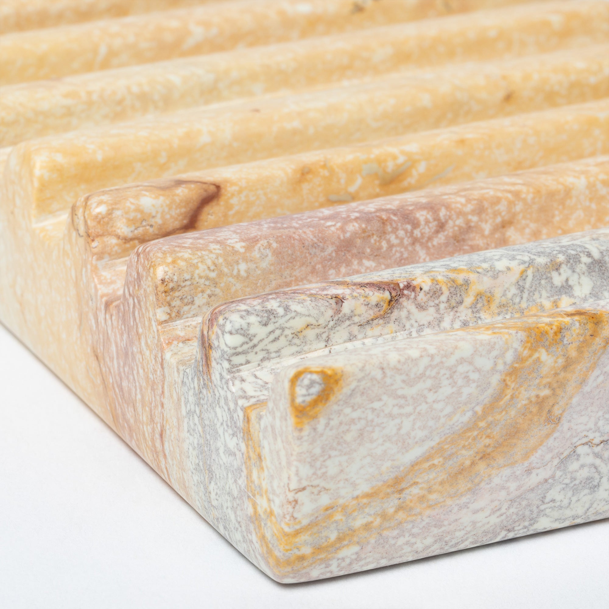 Hand-carved Soapstone Soap Dish with Ridges