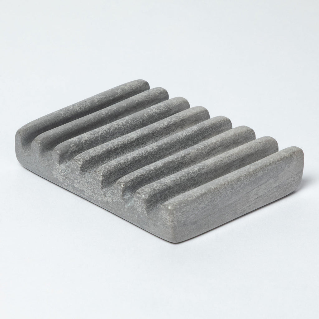 Hand-carved Soapstone Soap Dish with Ridges