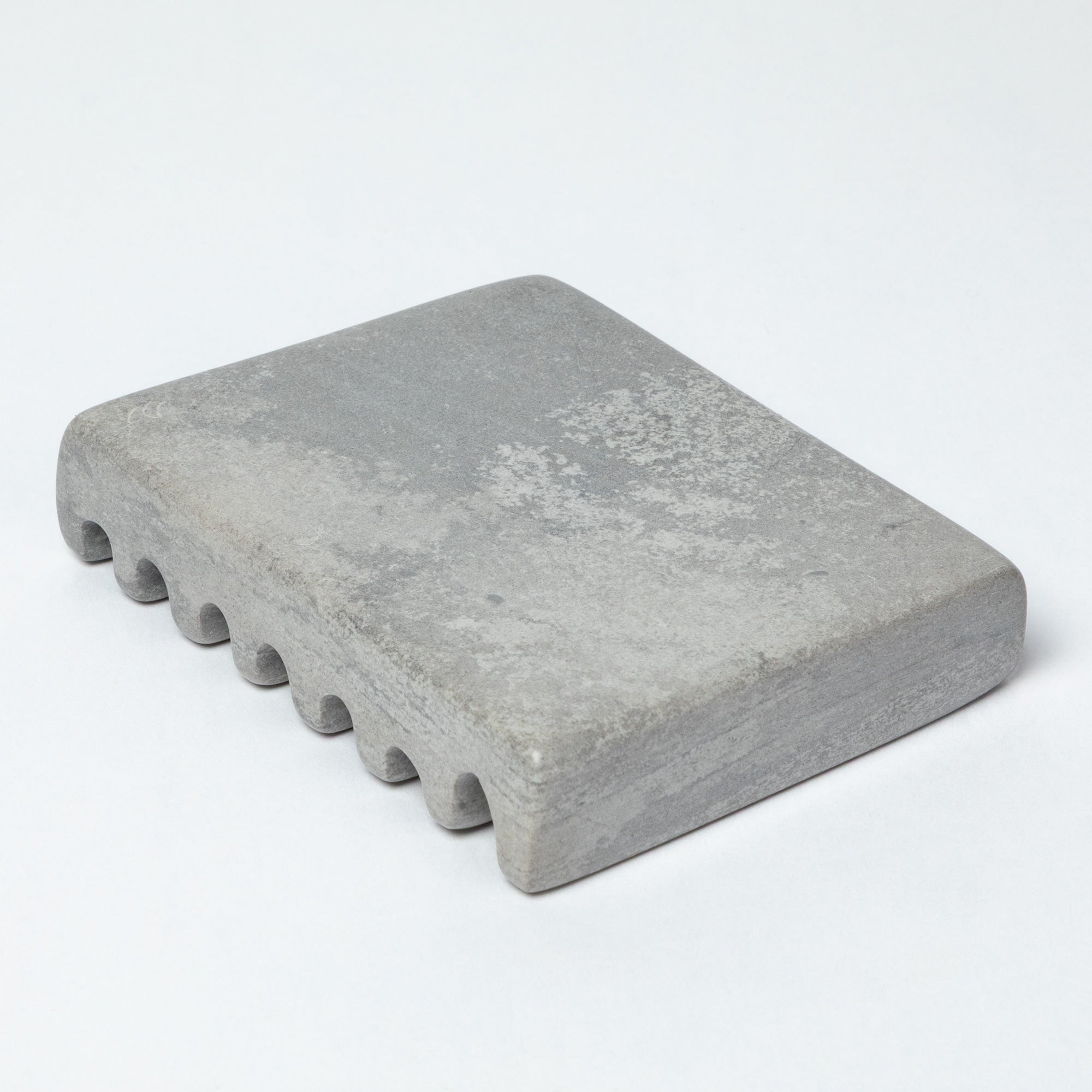 Hand-carved Soapstone Soap Dish with Ridges