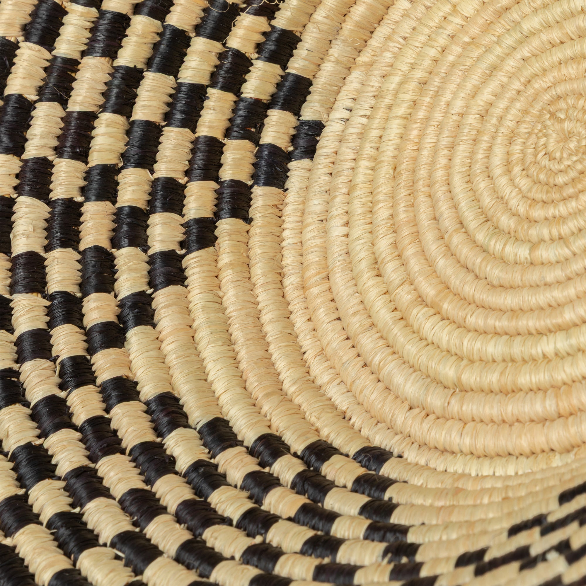 Handwoven Raffia Checkered Star Bowl