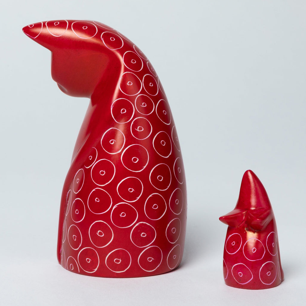 Soapstone Cat & Mouse Mini Figurine Tabletop Ornament Sculpture