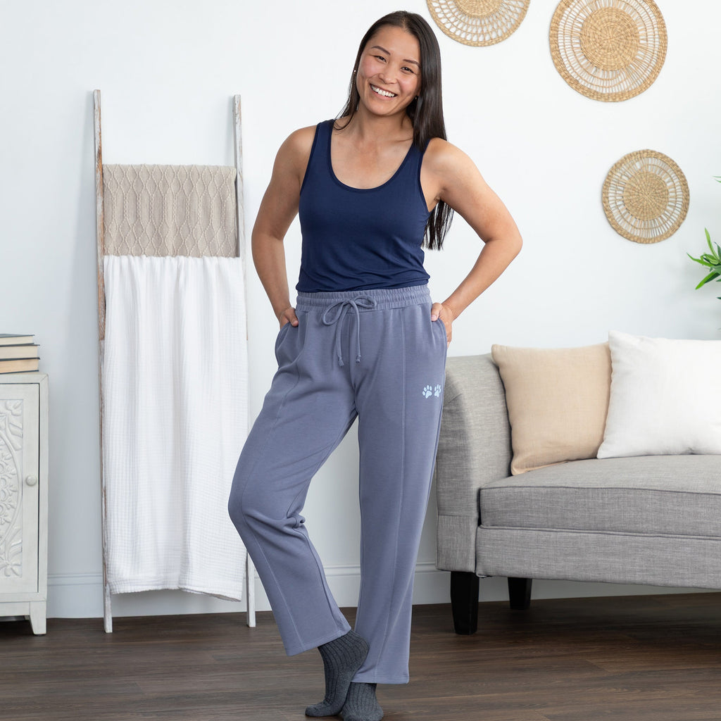 Paw Print Ultra Soft Modal Wrinkle Resistant Pants with Pockets