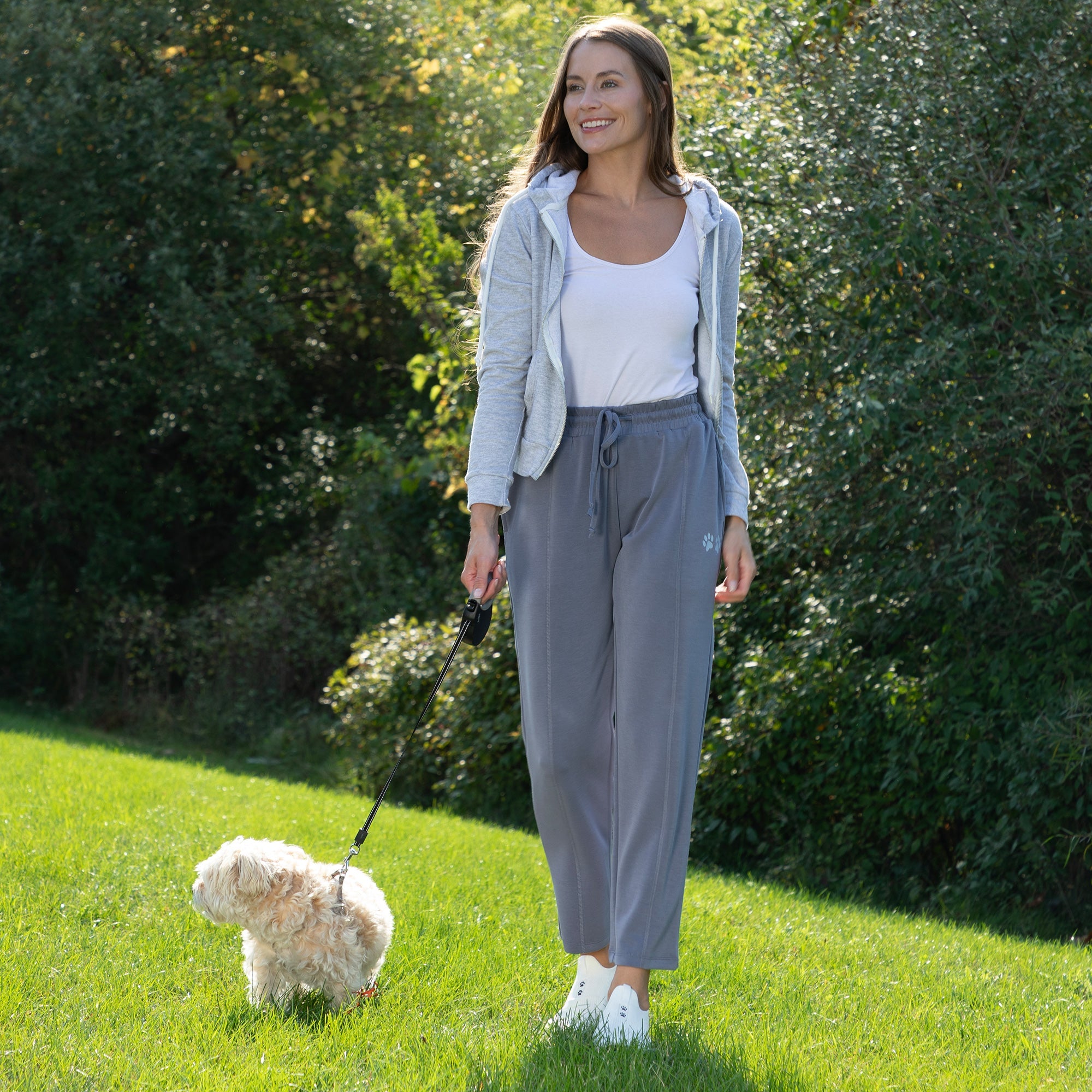 Paw Print Ultra Soft Modal Wrinkle Resistant Pants with Pockets