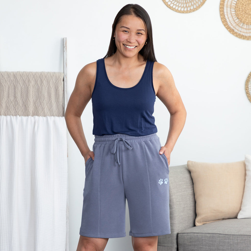 Paw Print Ultra Soft Modal Wrinkle Resistant Shorts with Pockets