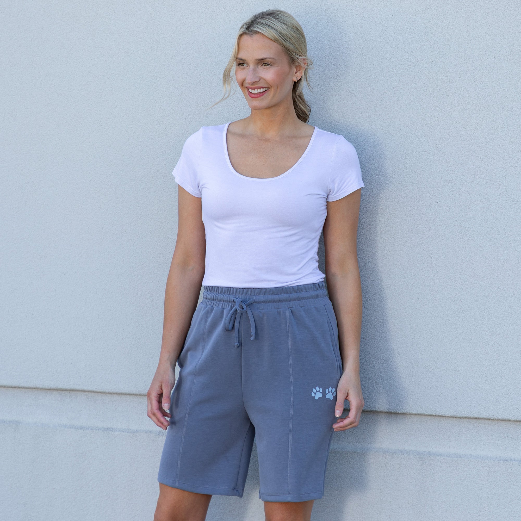 Paw Print Ultra Soft Modal Wrinkle Resistant Shorts with Pockets