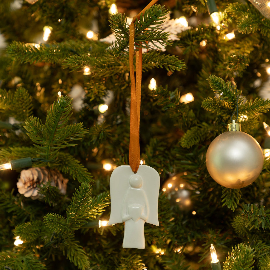 Angel & Heart Handmade Soapstone Ornament