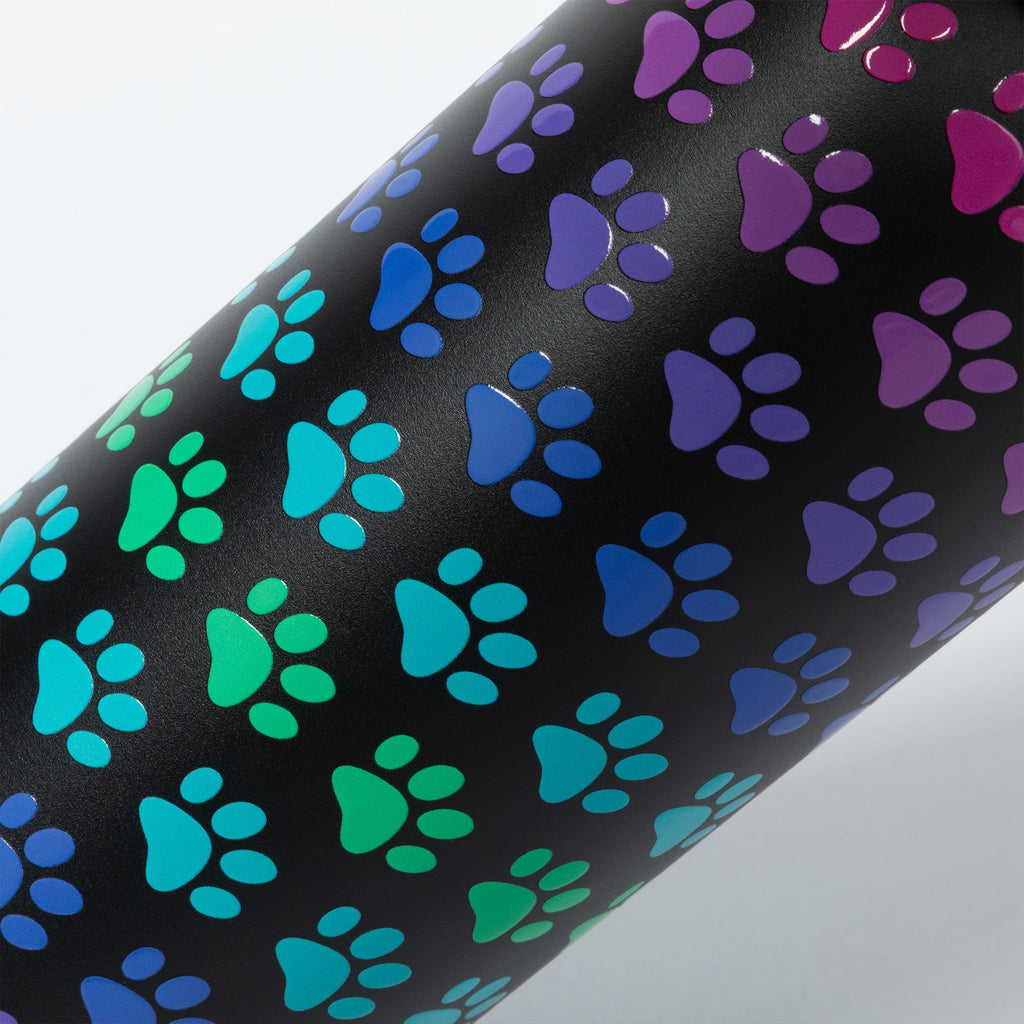 Paw Print Easy Sip Stainless Steel Water Bottle - 32oz