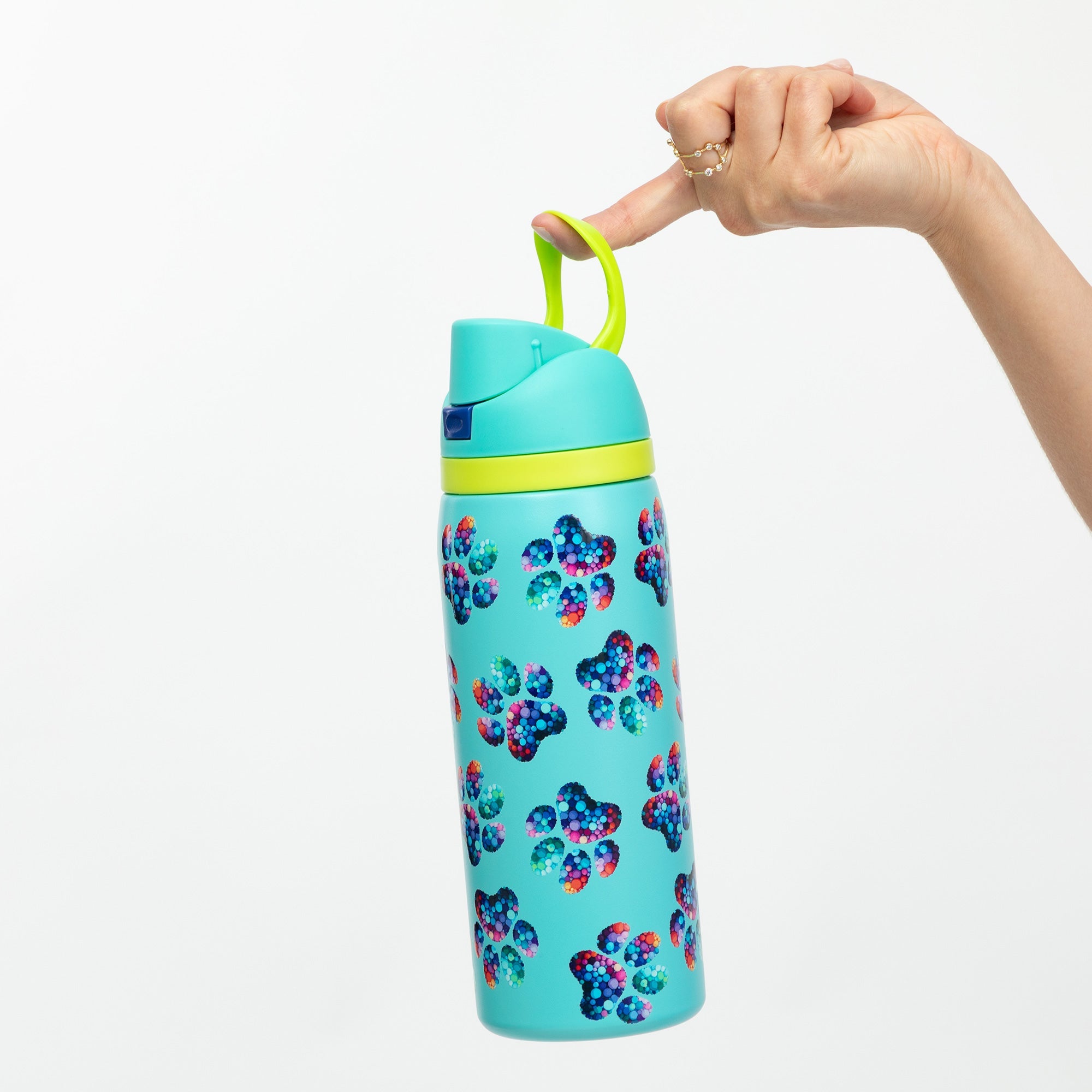 Paw Print Easy Sip Stainless Steel Water Bottle - 32oz