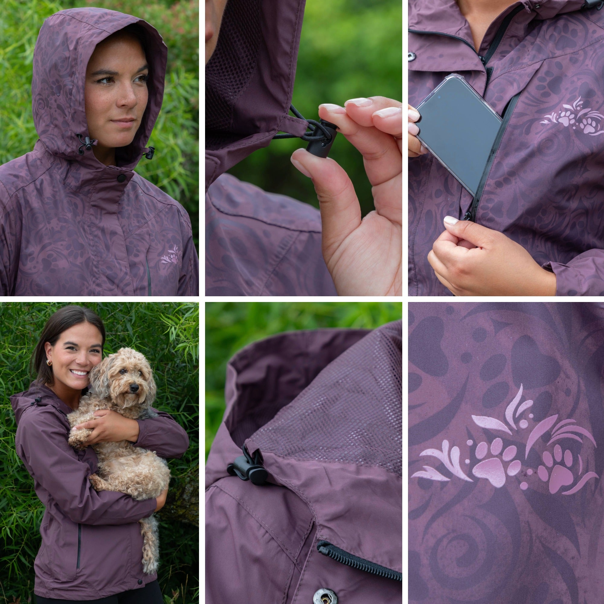 Paw Symphony Magical Print Rain Jacket
