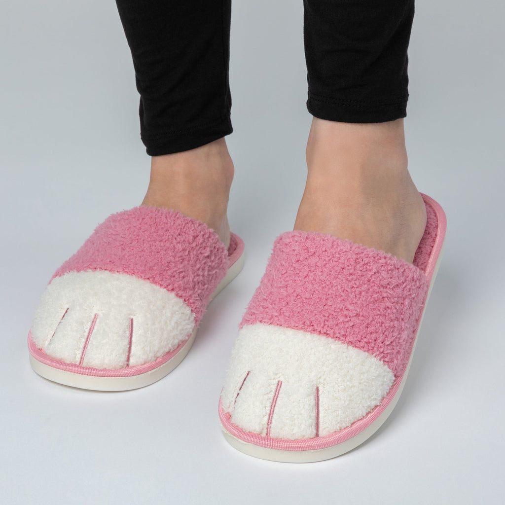 Cat Paw Fuzzy Fleece Slide Slippers