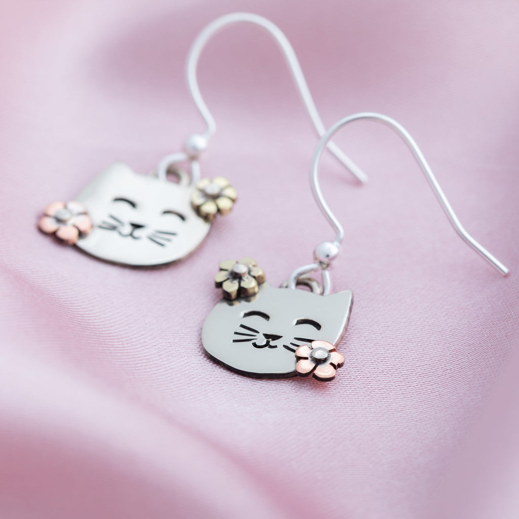 Cat & Dog Mixed Metal Earrings | Handmade, Fair Trade