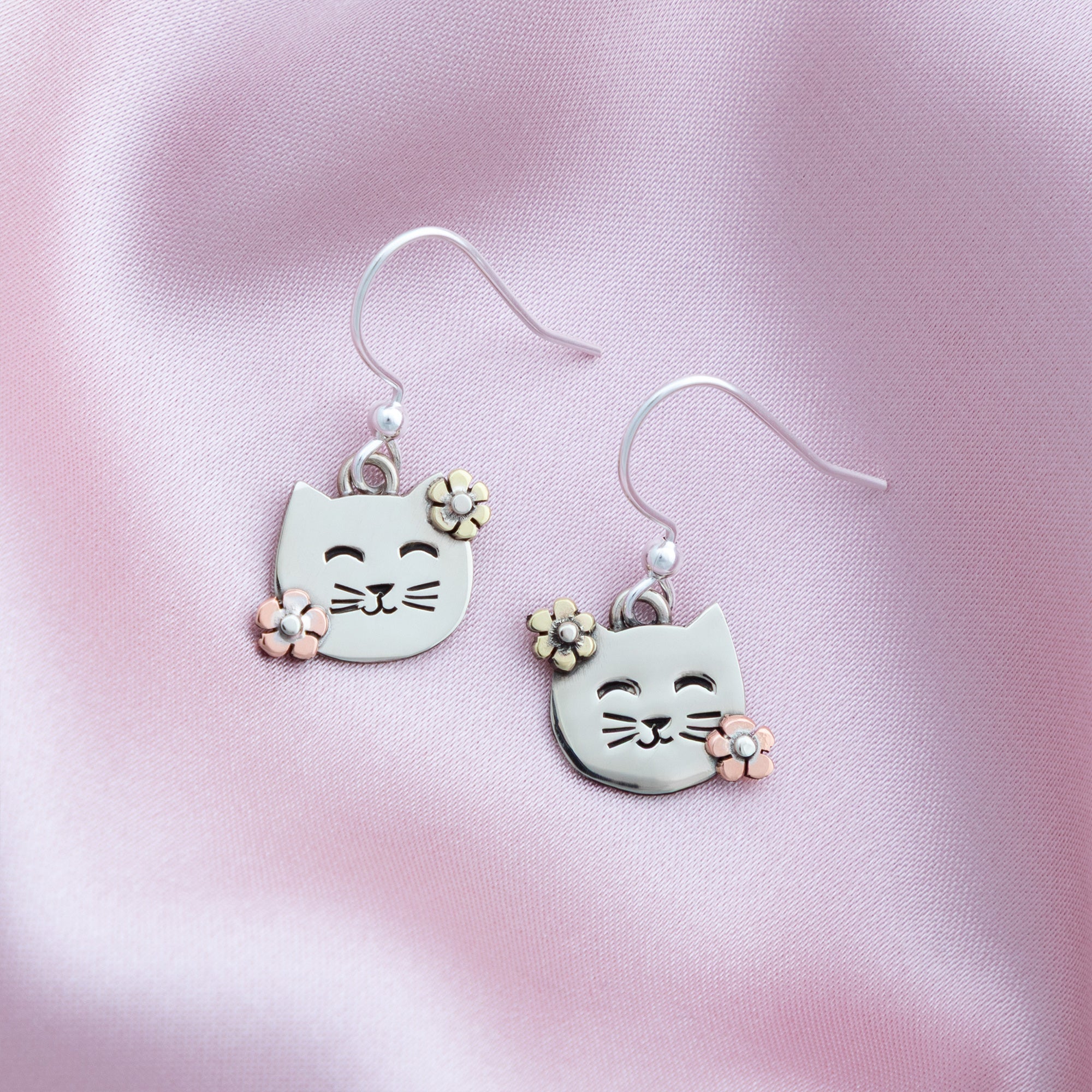 Cat & Dog Mixed Metal Earrings | Handmade, Fair Trade