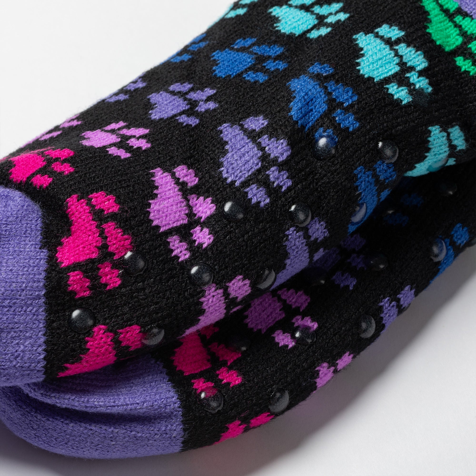 Sherpa Fleece-Lined Paw Print Cabin Slipper Socks