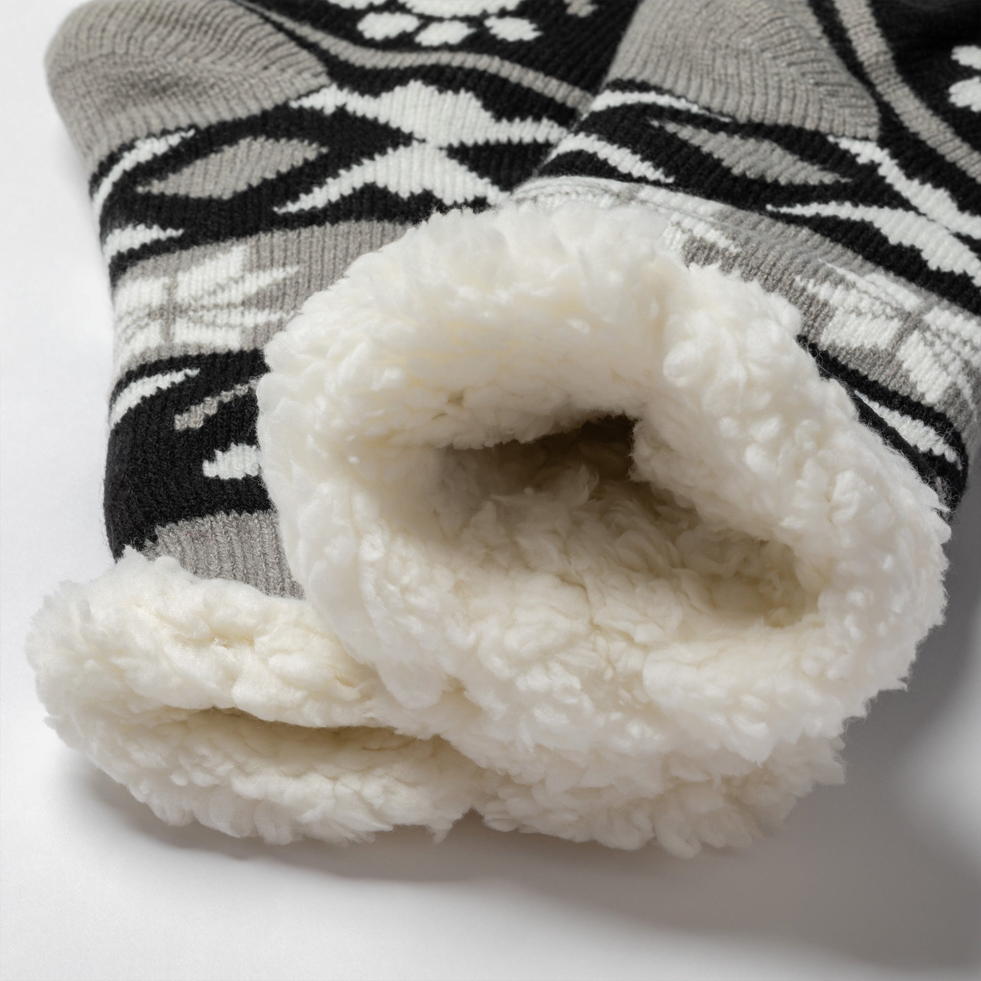 Sherpa Fleece-Lined Paw Print Cabin Slipper Socks