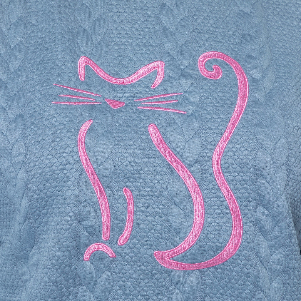 Pet Love Cable Jacquard Crewneck