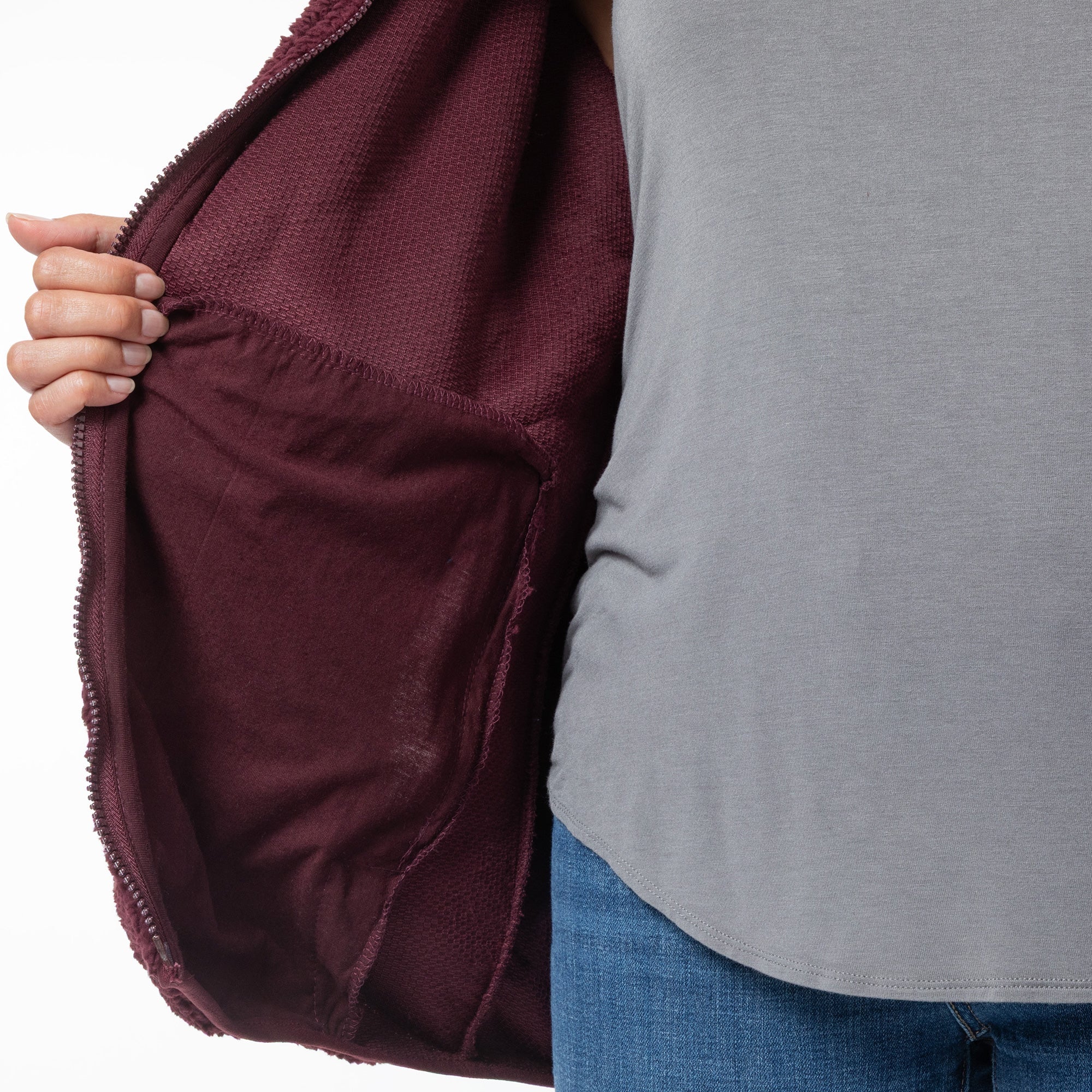 Paw Print Sherpa Full Zip Hooded Jacket with Zippered Side Pockets