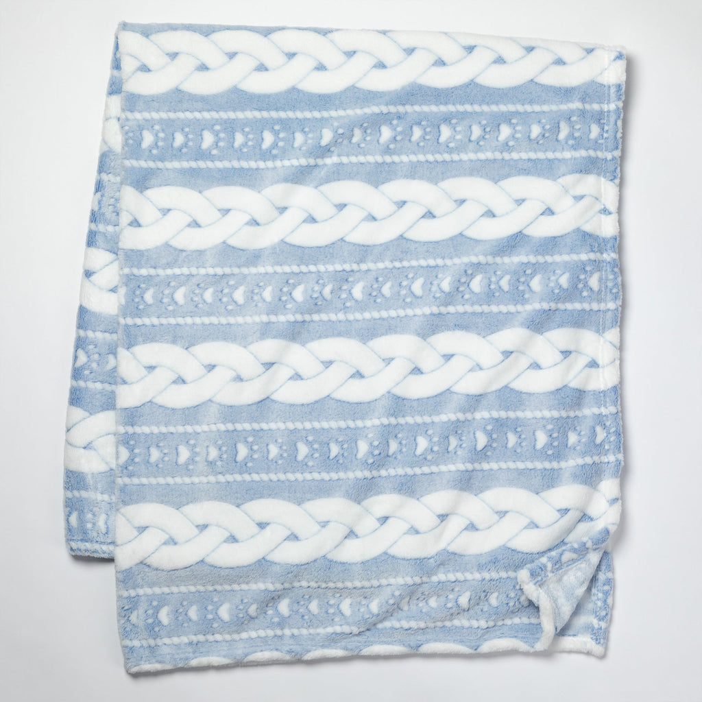 Paw Prints & Cable Fleece Blanket