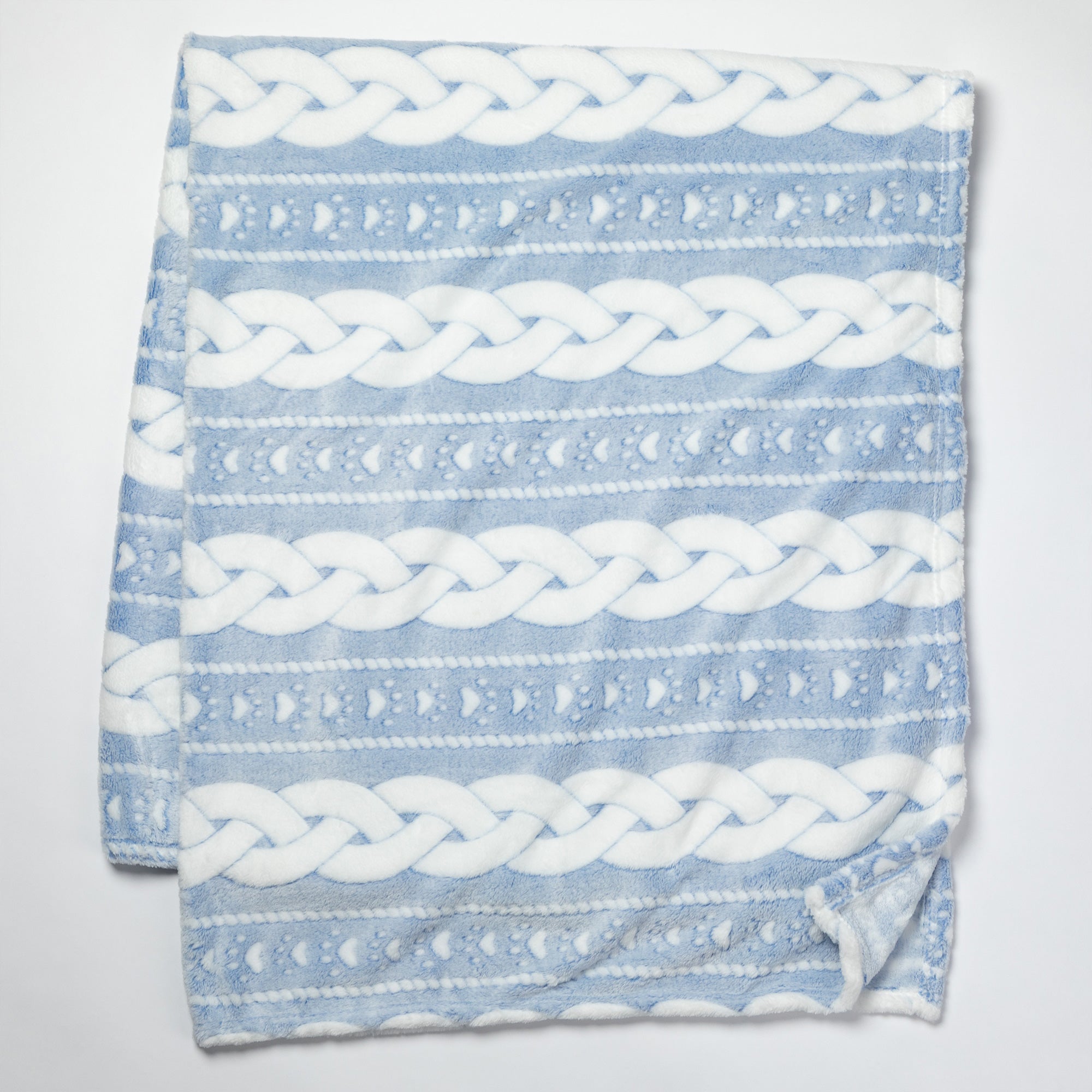 Paw Prints & Cable Fleece Blanket