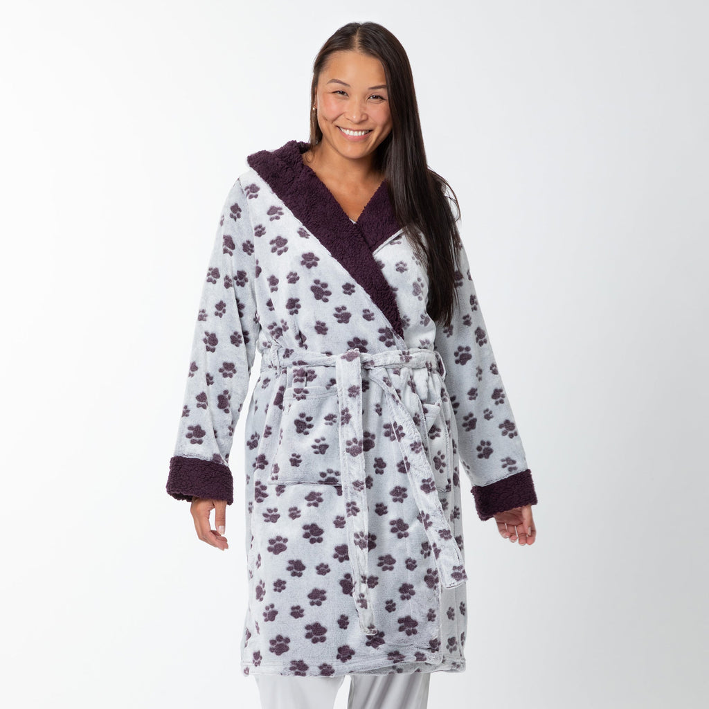 Pet Love Hooded Plush Fleece Robe