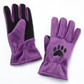 Sherpa Fleece Paw Print Touch Screen Gloves