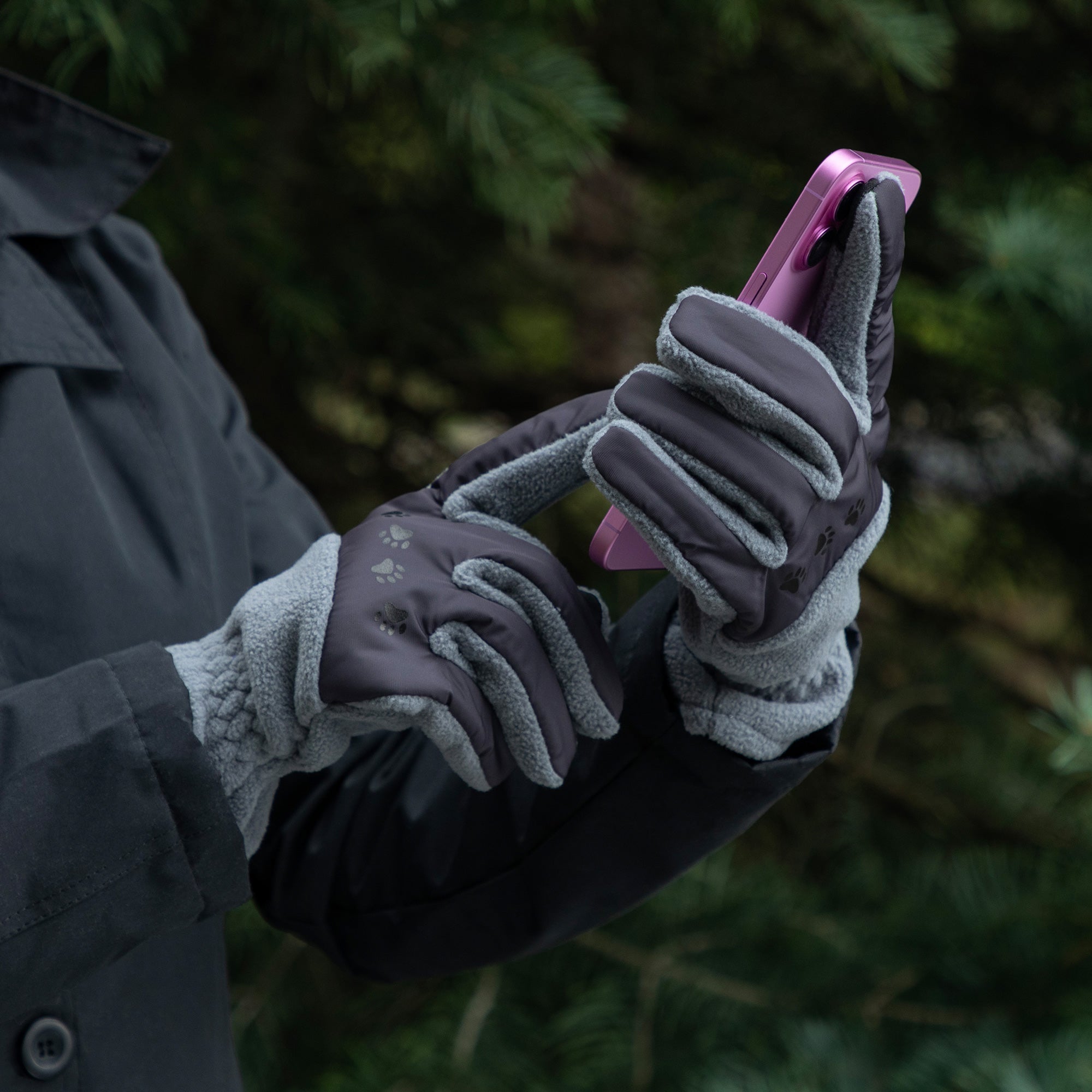 Walking Paws Polar Fleece Touch Screen Gloves