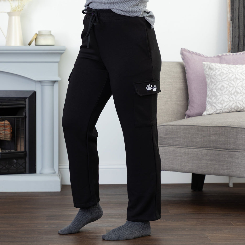 Paw Print Casual Stretch Cargo Pants