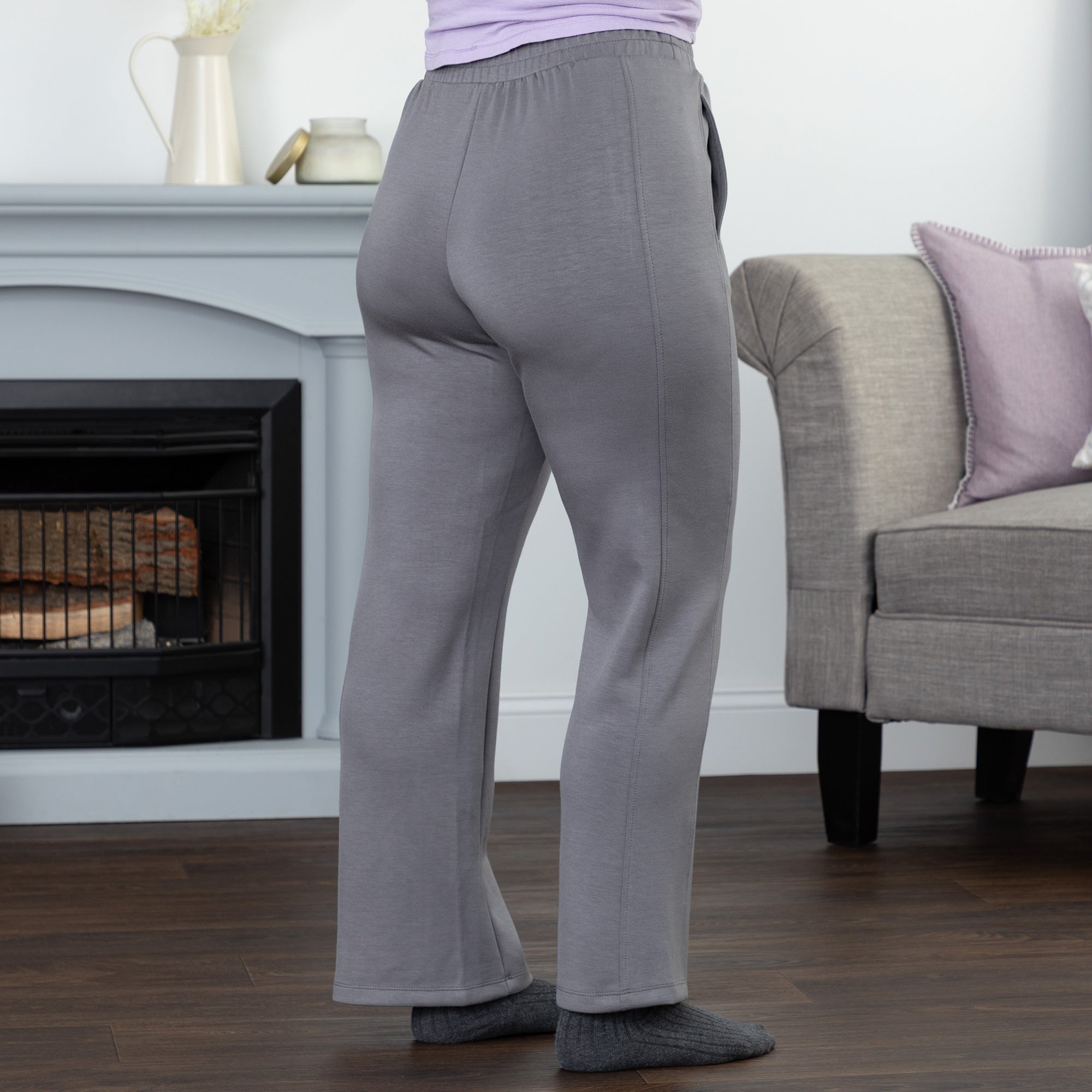 Paw Print Side Panel Flare Pants with Pockets