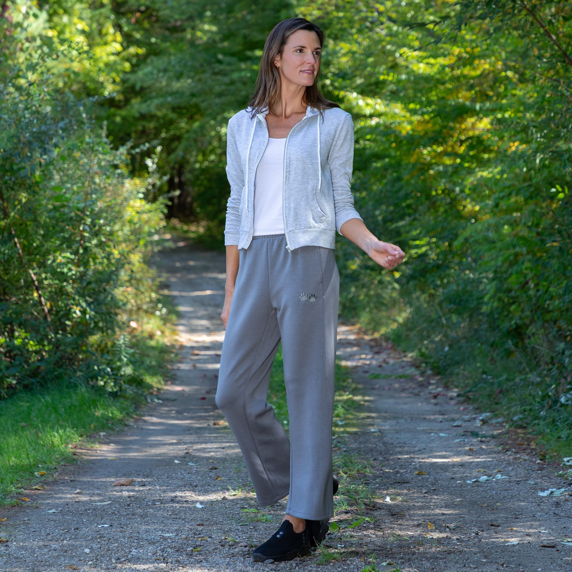 Paw Print Side Panel Flare Pants with Pockets