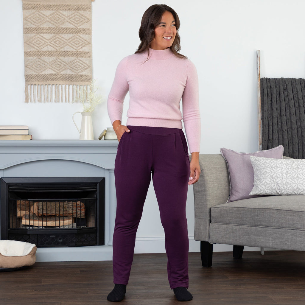 Paw Print Pleated Panel Casual Pants with Pockets