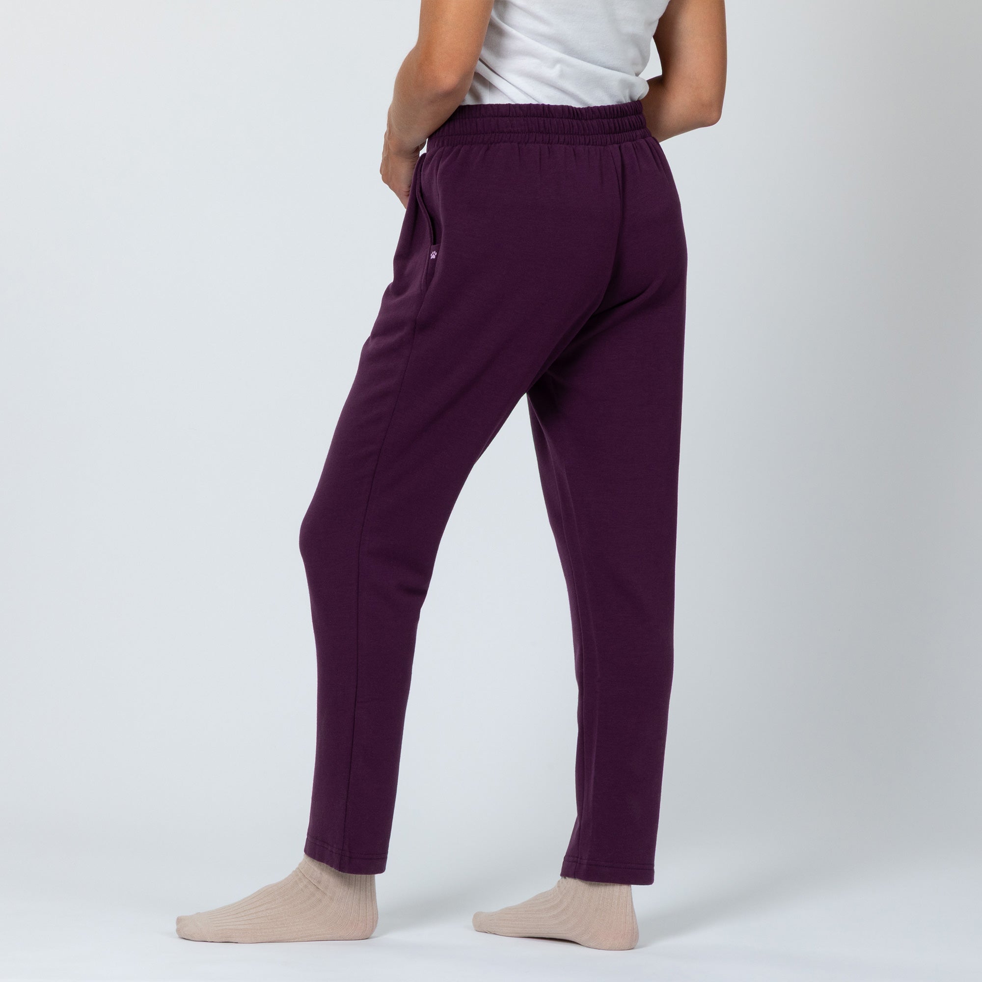Paw Print Pleated Panel Casual Pants with Pockets