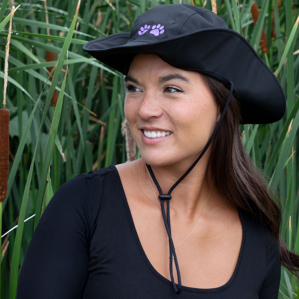 Paw Print UPF 50+ Wide Brim Rain Hat with Adjustable Sides