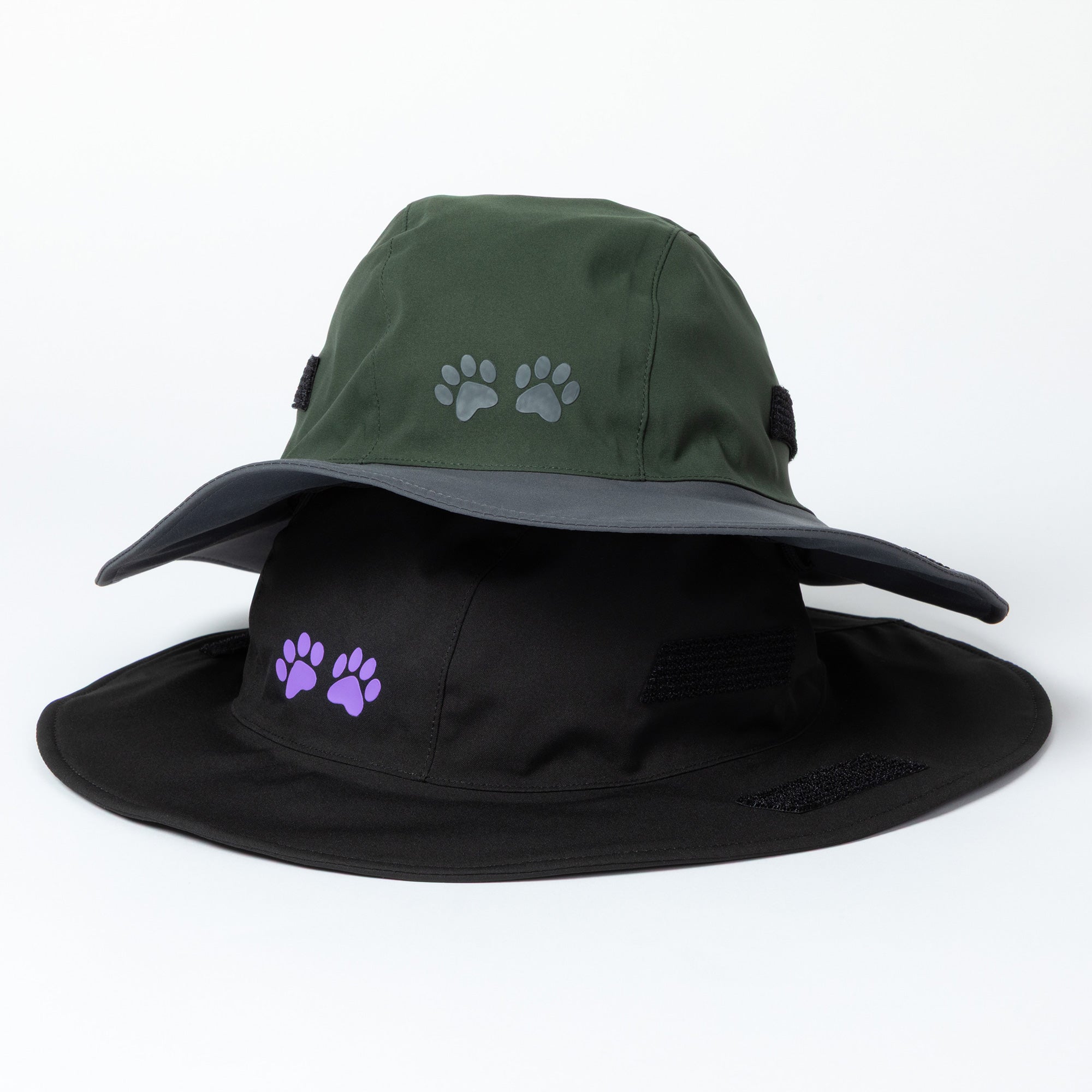Paw Print UPF 50+ Wide Brim Rain Hat with Adjustable Sides