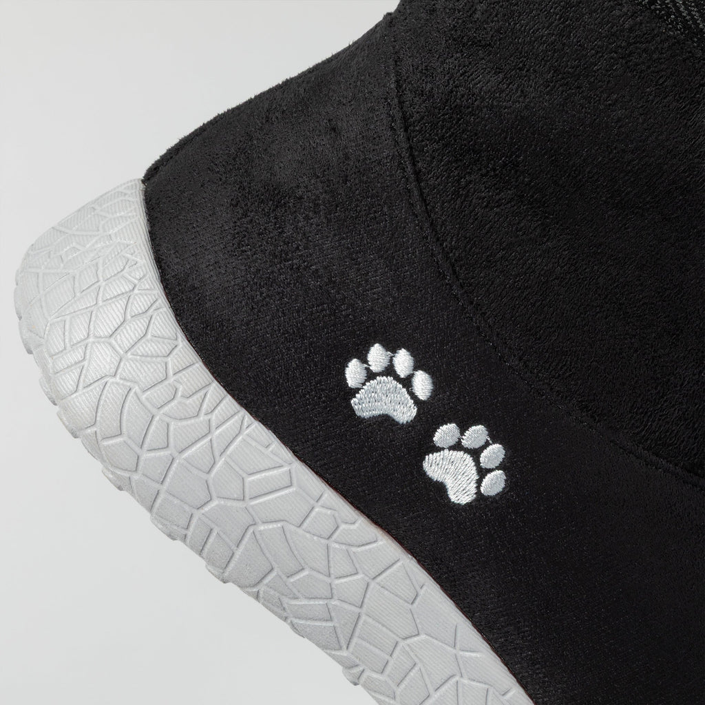 Paw Print Slide-in Lightweight Faux Fur Lined Ankle Boots