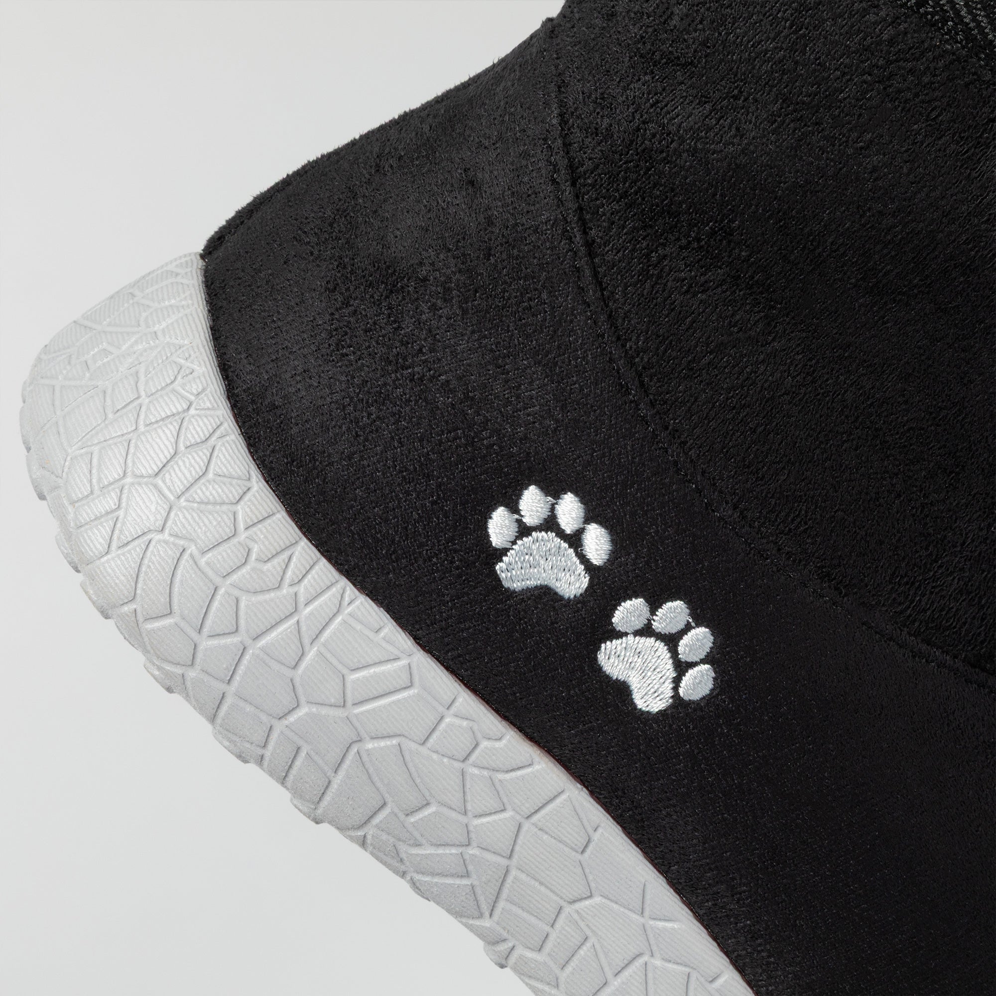 Paw Print Slide-in Lightweight Faux Fur Lined Ankle Boots