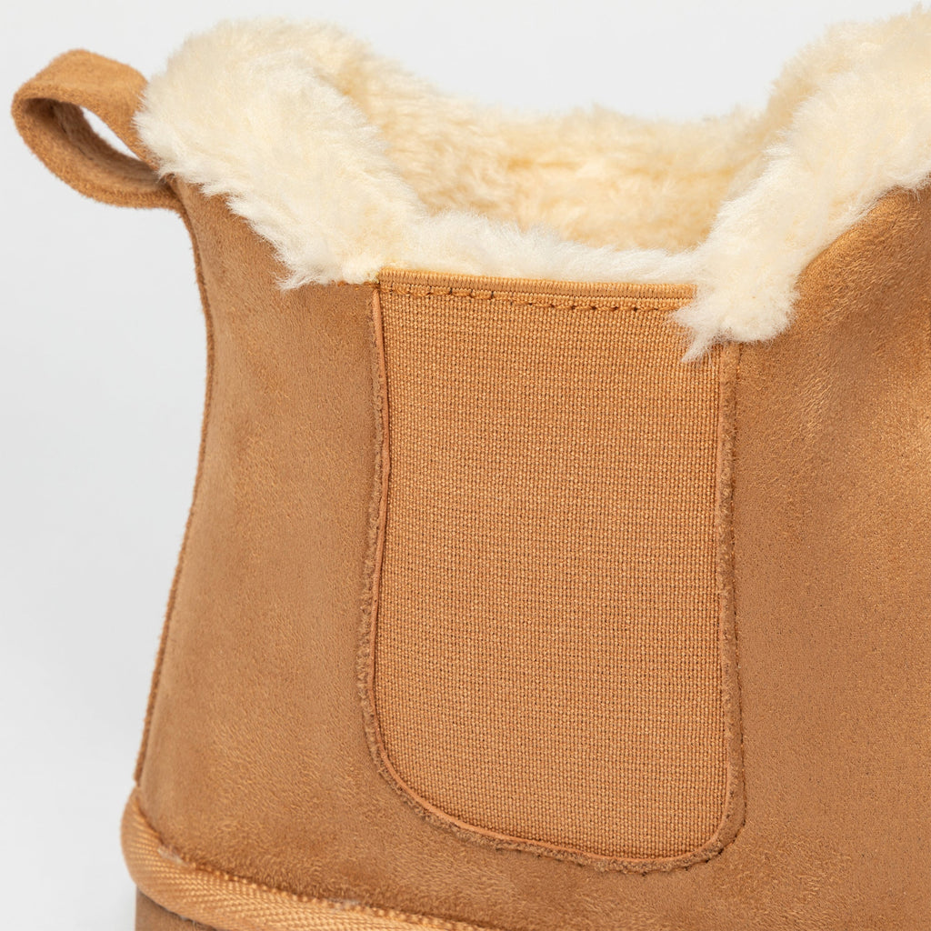 Paw Print Faux Suede Chelsea Boots