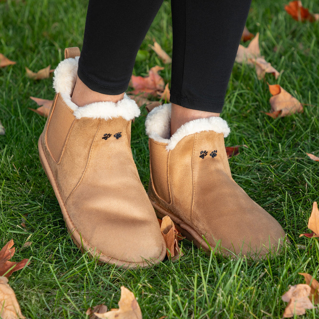 Paw Print Faux Suede Chelsea Boots