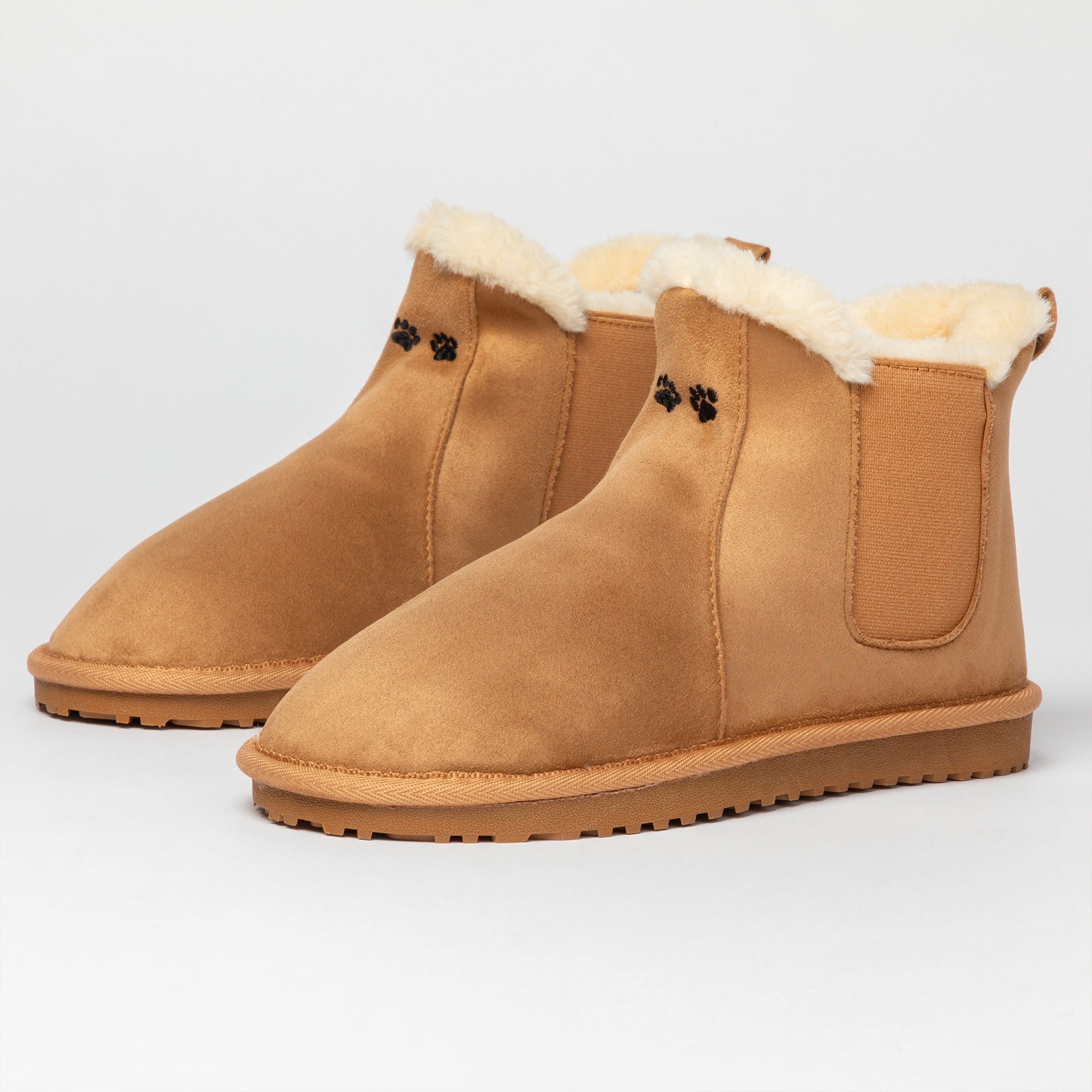 Paw Print Faux Suede Chelsea Boots
